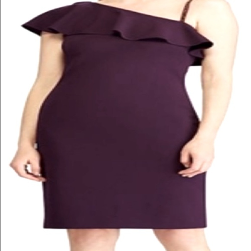 Ralph Lauren Absolutely Gorgeous Ruffle One Shoulder Dress in Cool Dark Purple👌